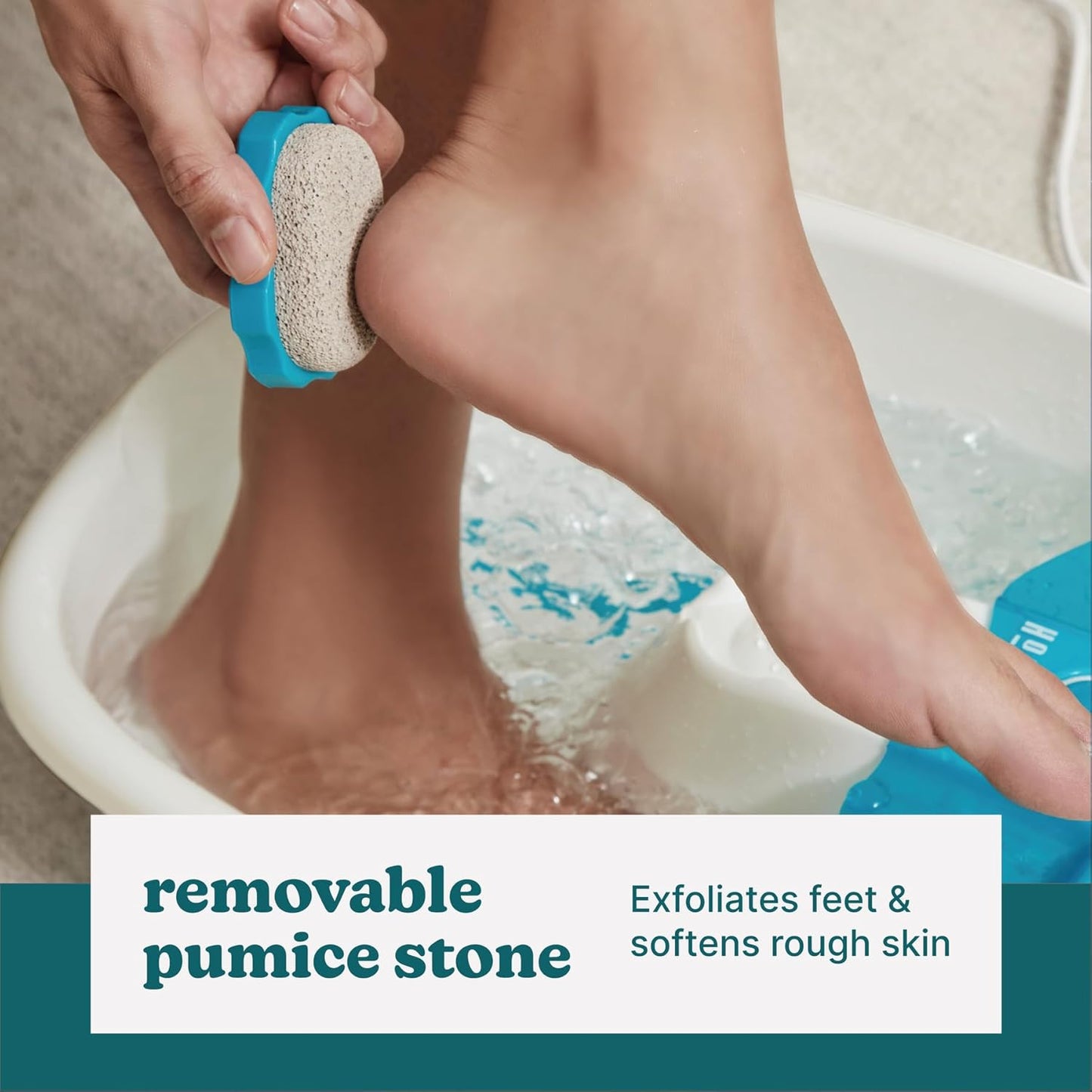 Toe-Touch Controlled Foot Spa with Massage Nodes & Bubbles