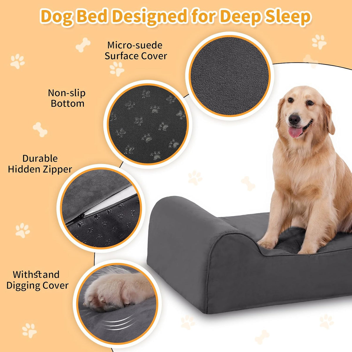 Premium Memory Foam Dog Bed - 7 Inch Orthopedic Support