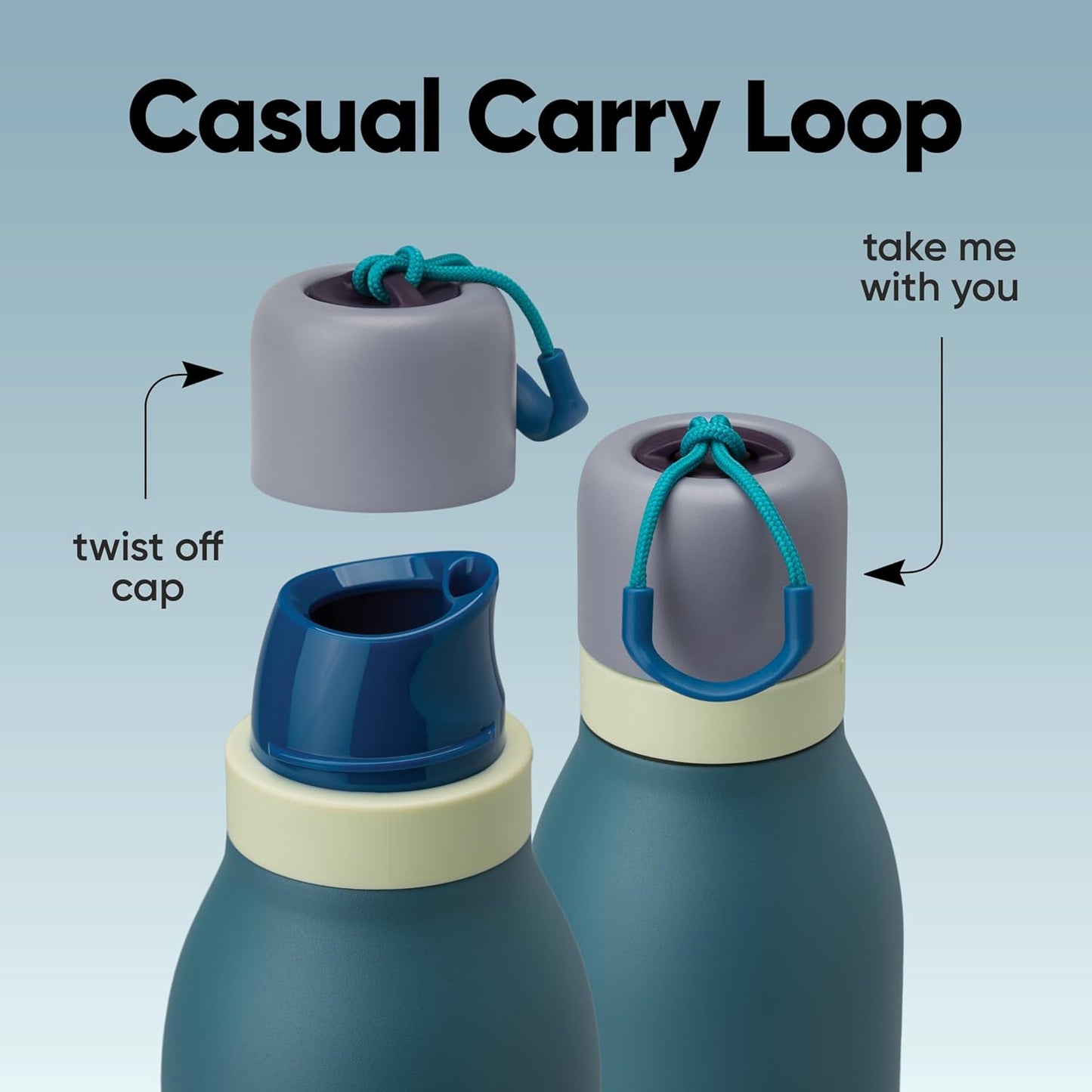 Insulated Stainless Steel Water Bottle with Straw - 24oz