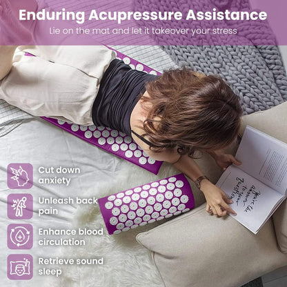 Acupressure Mat & Pillow Set - Muscle Relaxation Therapy