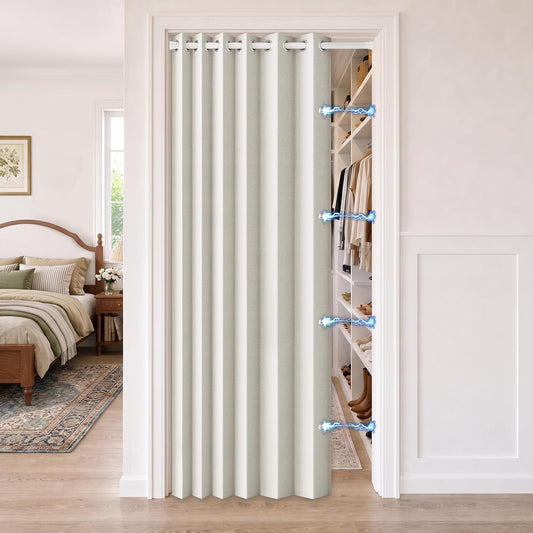 Blackout Magnetic Folding Door Curtain - Room Divider Panel