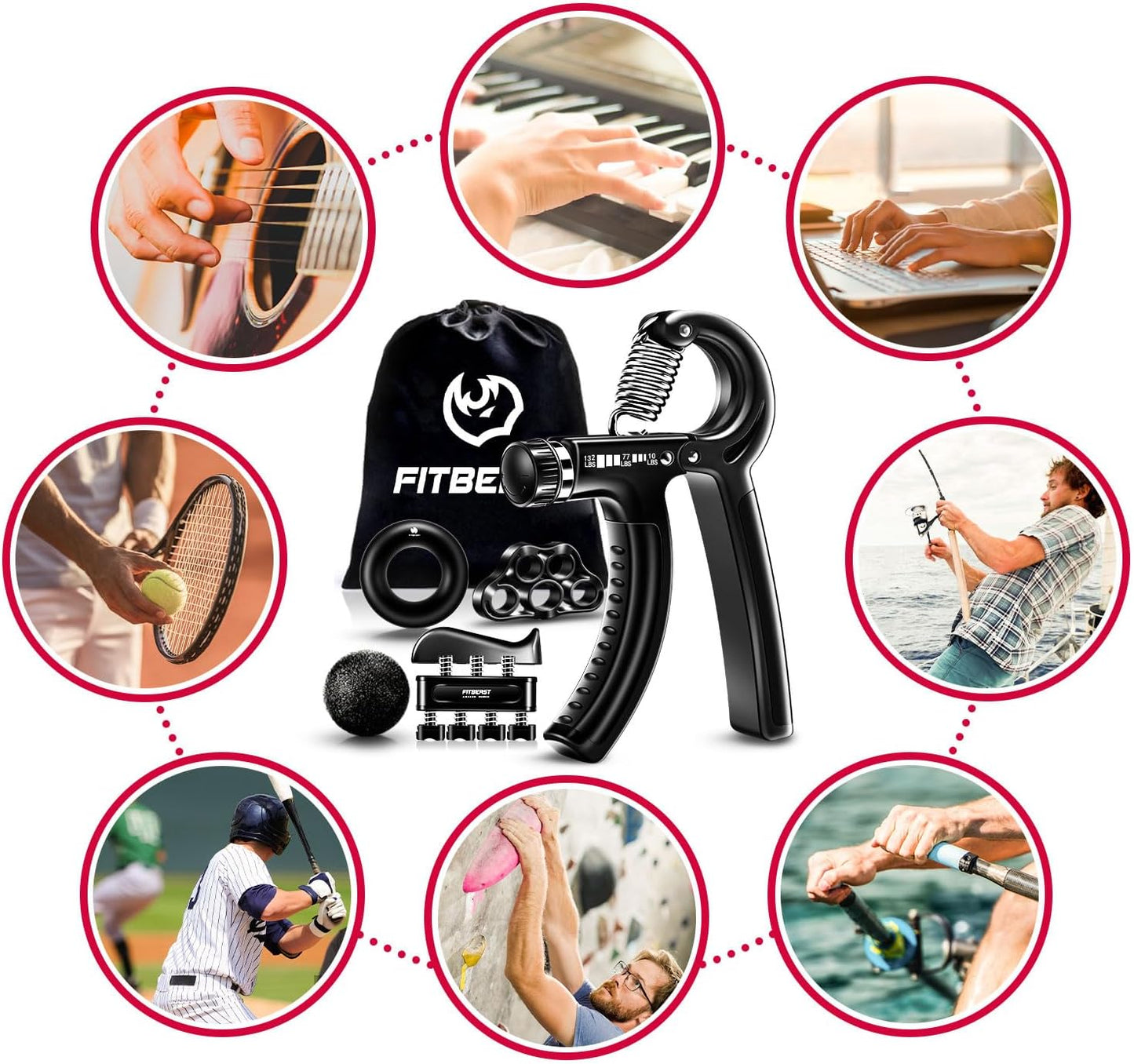 Pro Grip Trainer Kit - 5-Pack Adjustable Hand Strengthener