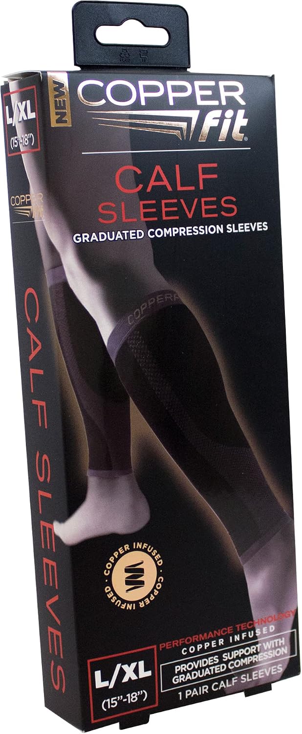 Copper-Infused Calf Compression Sleeves for Performance Support
