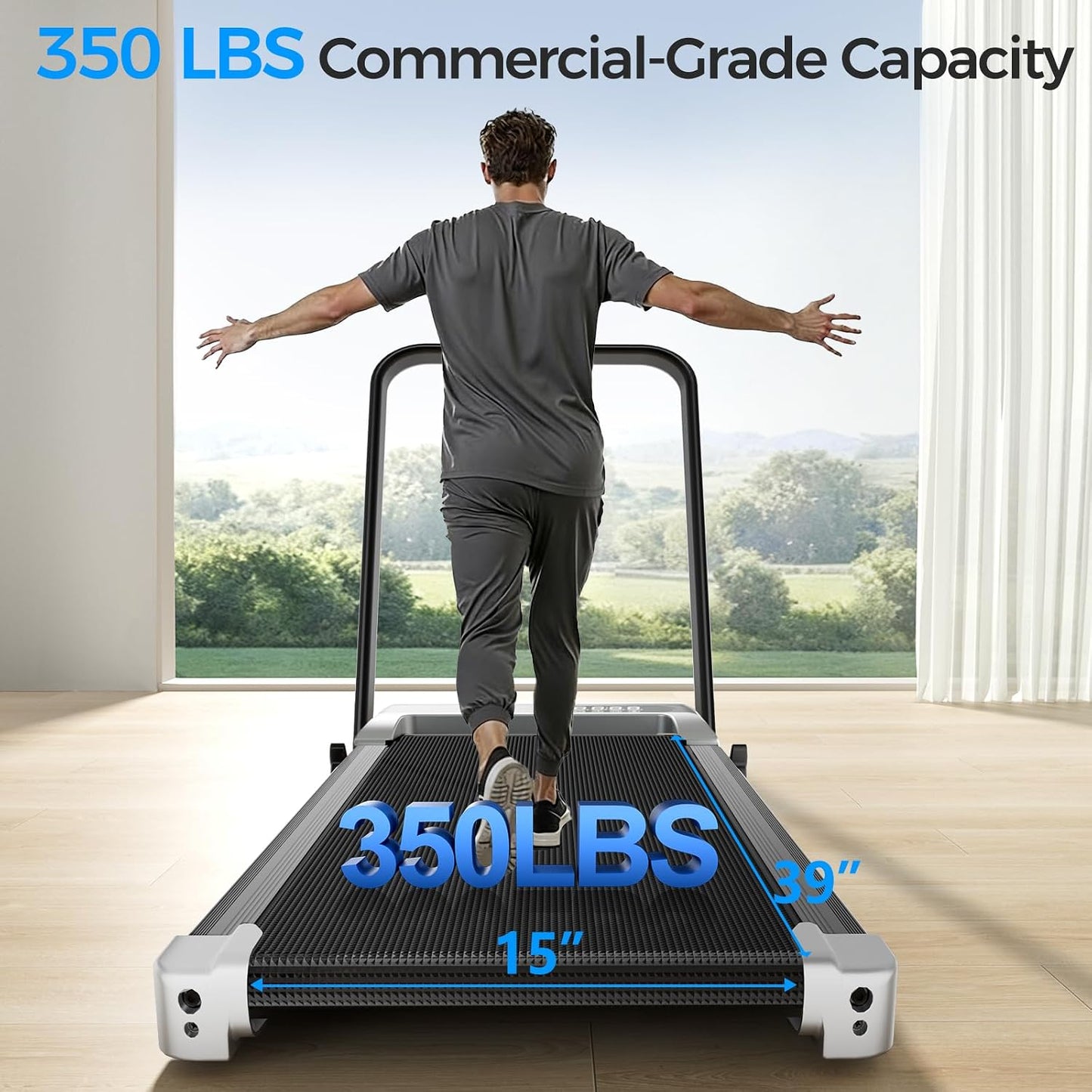 Walking Pad Treadmill with 8% Incline & Remote Control