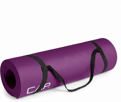 Premium 1/2-Inch High Density Exercise Yoga Mat with Strap