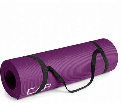 Premium 1/2-Inch High Density Exercise Yoga Mat with Strap