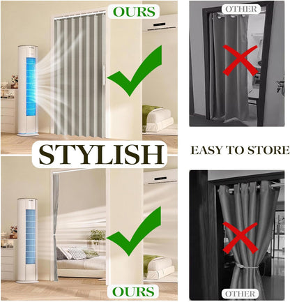 Blackout Magnetic Folding Door Curtain - Accordion Style