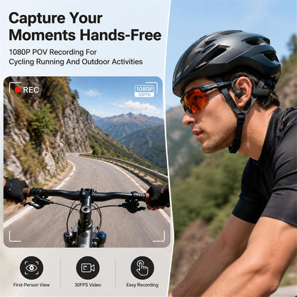 Open-Air Wireless Bluetooth Headphones with Integrated Camera