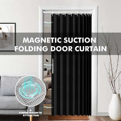 100% Blackout Folding Door Curtain with Magnetic Closure