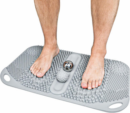 Acupressure Foot Massage Mat with Reflexology Zones & Balls