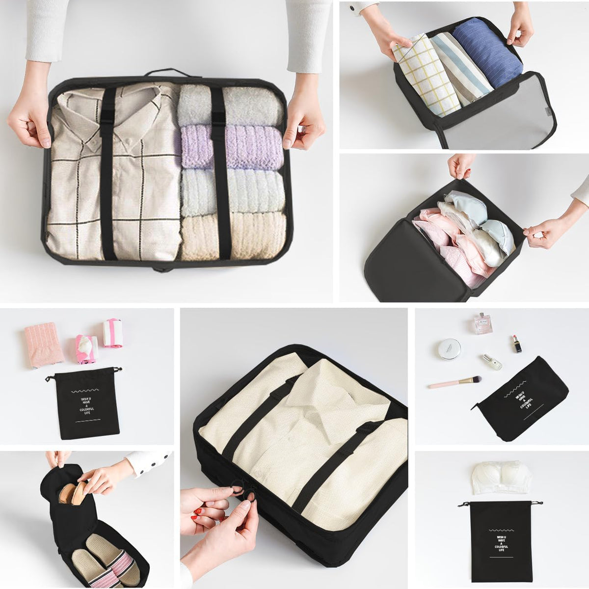 Premium Travel Packing Cubes Set - Luggage Organizer System