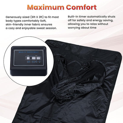 Portable Infrared Sauna Blanket with Remote & Timer | Home Spa