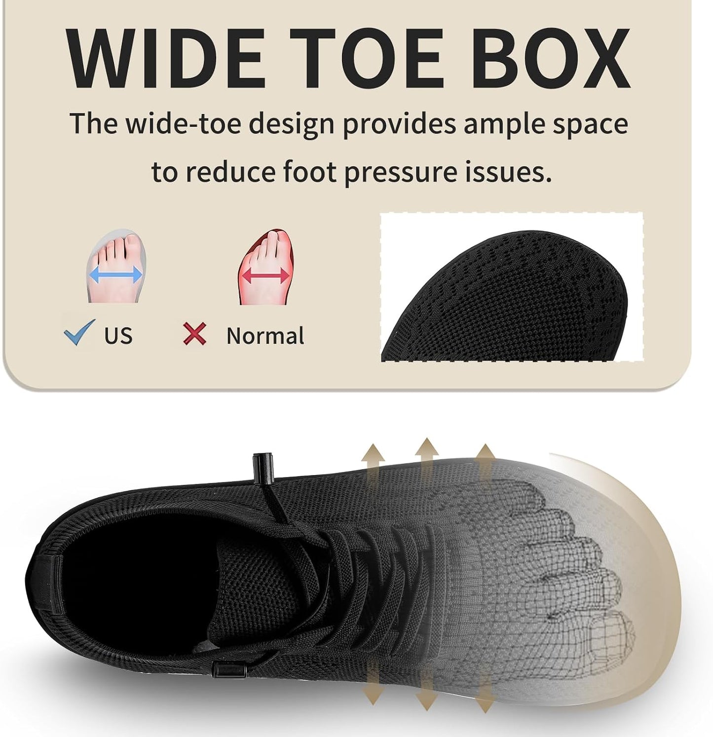 Barefoot Shoes Women Wide Toe Box Minimalist Walking Sneakers