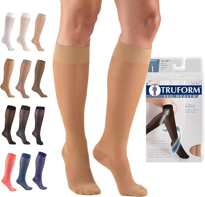 Sheer Compression Stockings 15-20 mmHg Knee High for Women