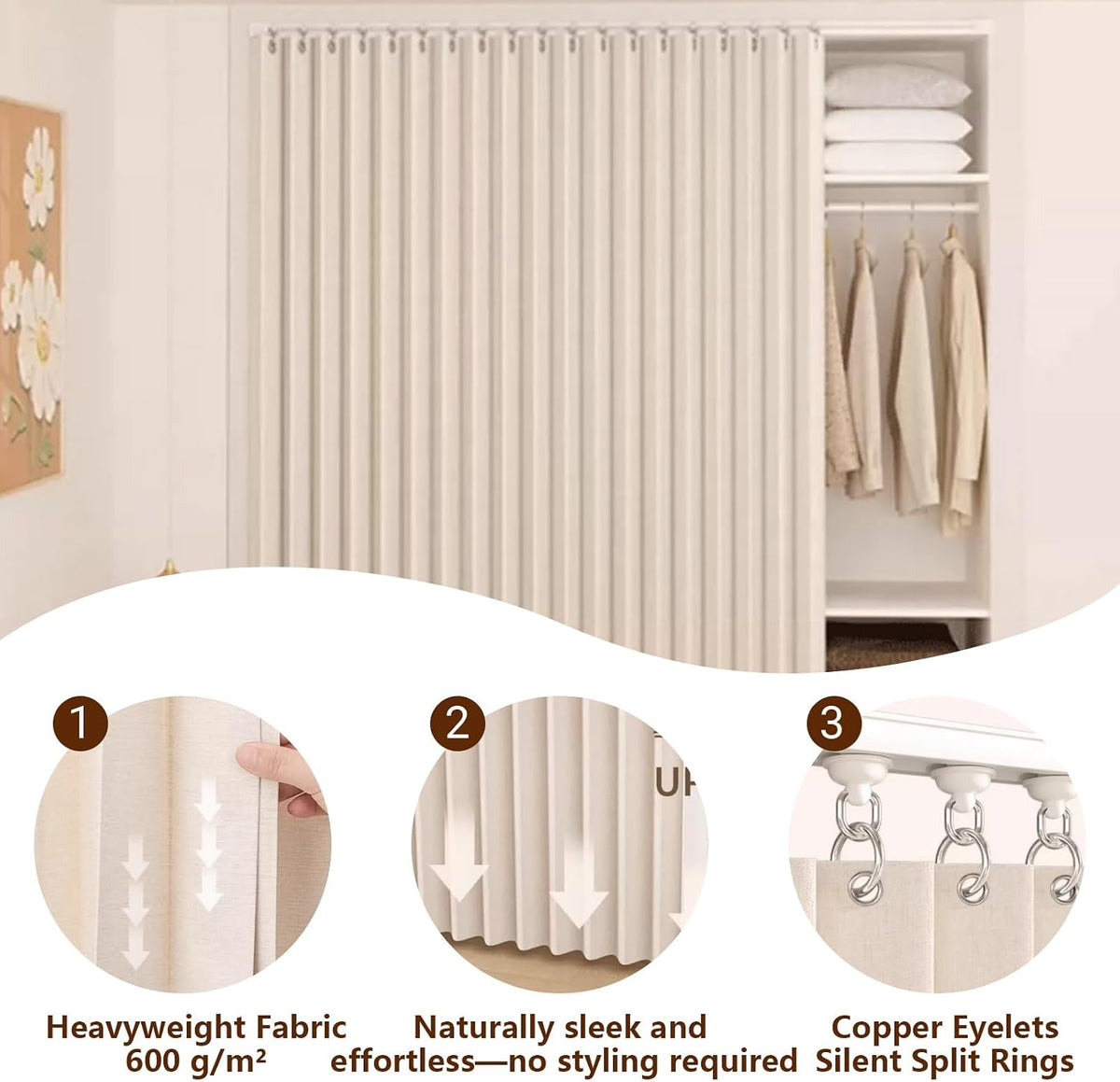 Magnetic Cabinet Curtain - No-Drill Under Sink Door Alternative