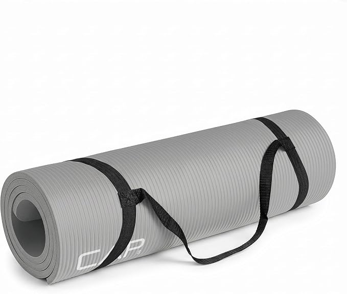Premium 1/2-Inch High Density Exercise Yoga Mat with Strap