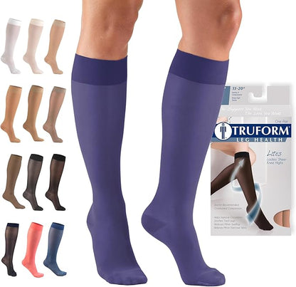 Sheer Compression Stockings 15-20 mmHg Knee High for Women