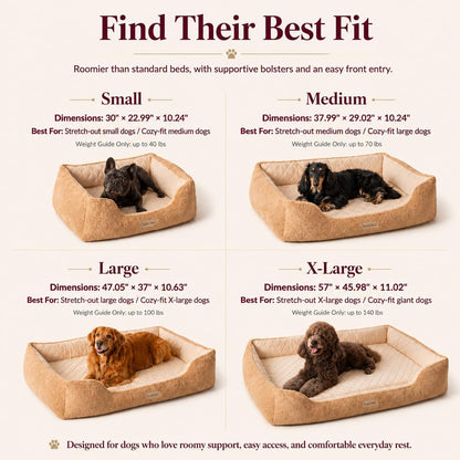 Cooling Orthopedic Memory Foam Dog Bed - Washable Cover