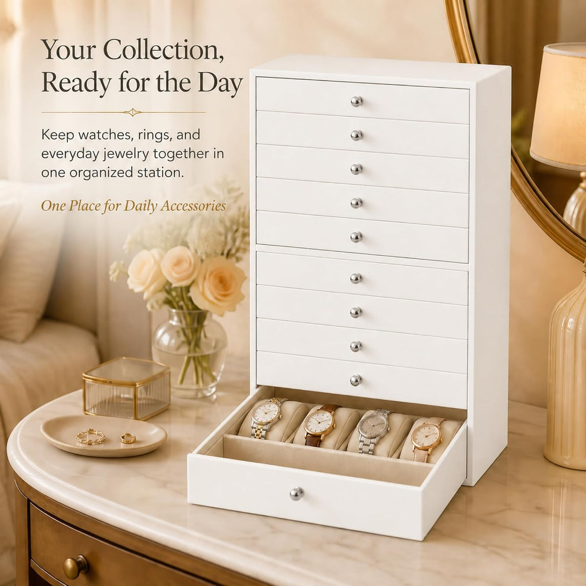 10-Drawer Jewelry Organizer Case | Premium Storage System