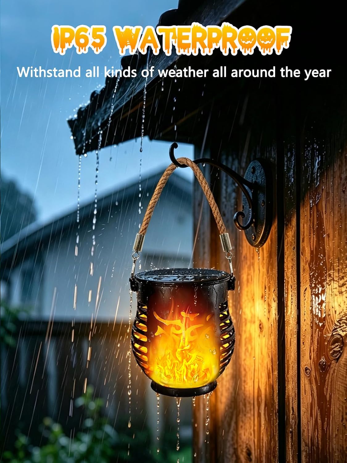 Solar Flame Lanterns - Waterproof Outdoor Flickering Lights