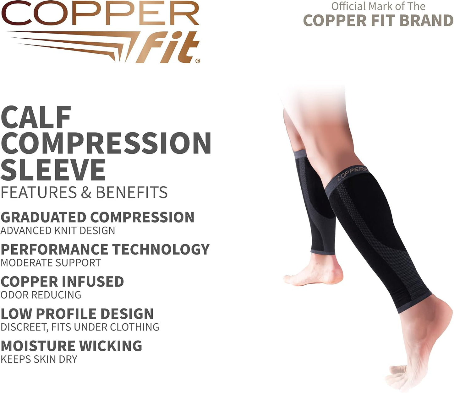 Copper-Infused Calf Compression Sleeves for Performance Support