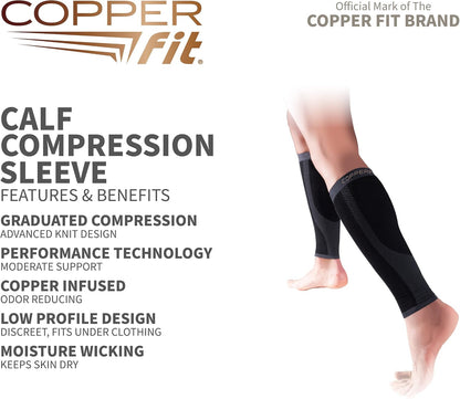 Copper-Infused Calf Compression Sleeves for Performance Support