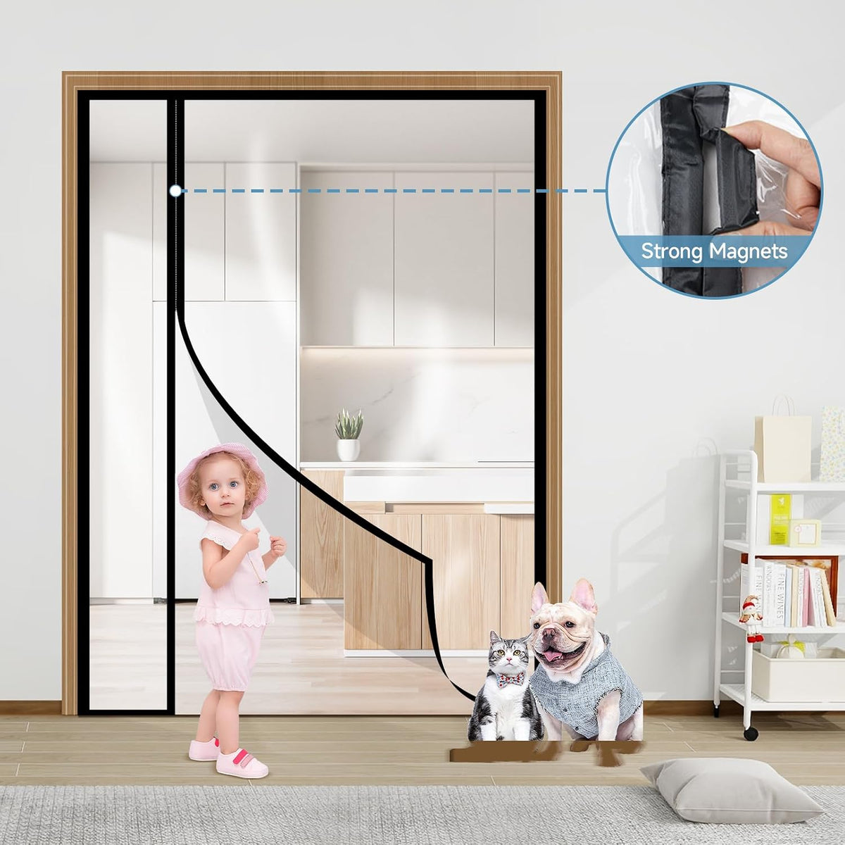 Insulated Door Curtain with Auto Closer | Multiple Sizes