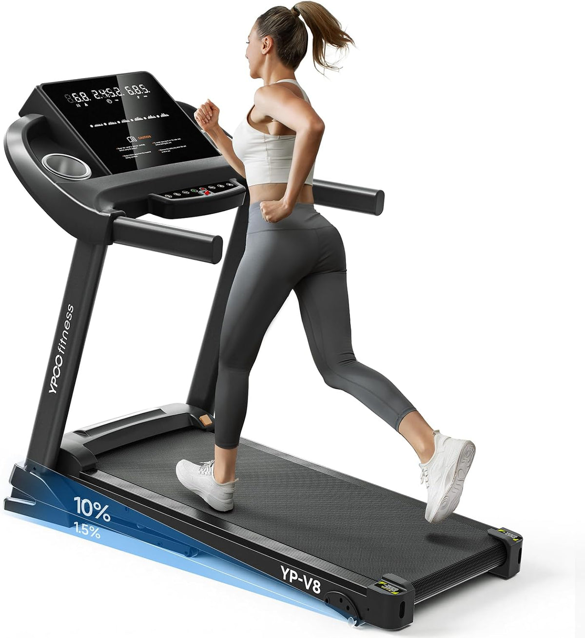 Auto-Folding Walking Pad Treadmill with Incline & Bluetooth
