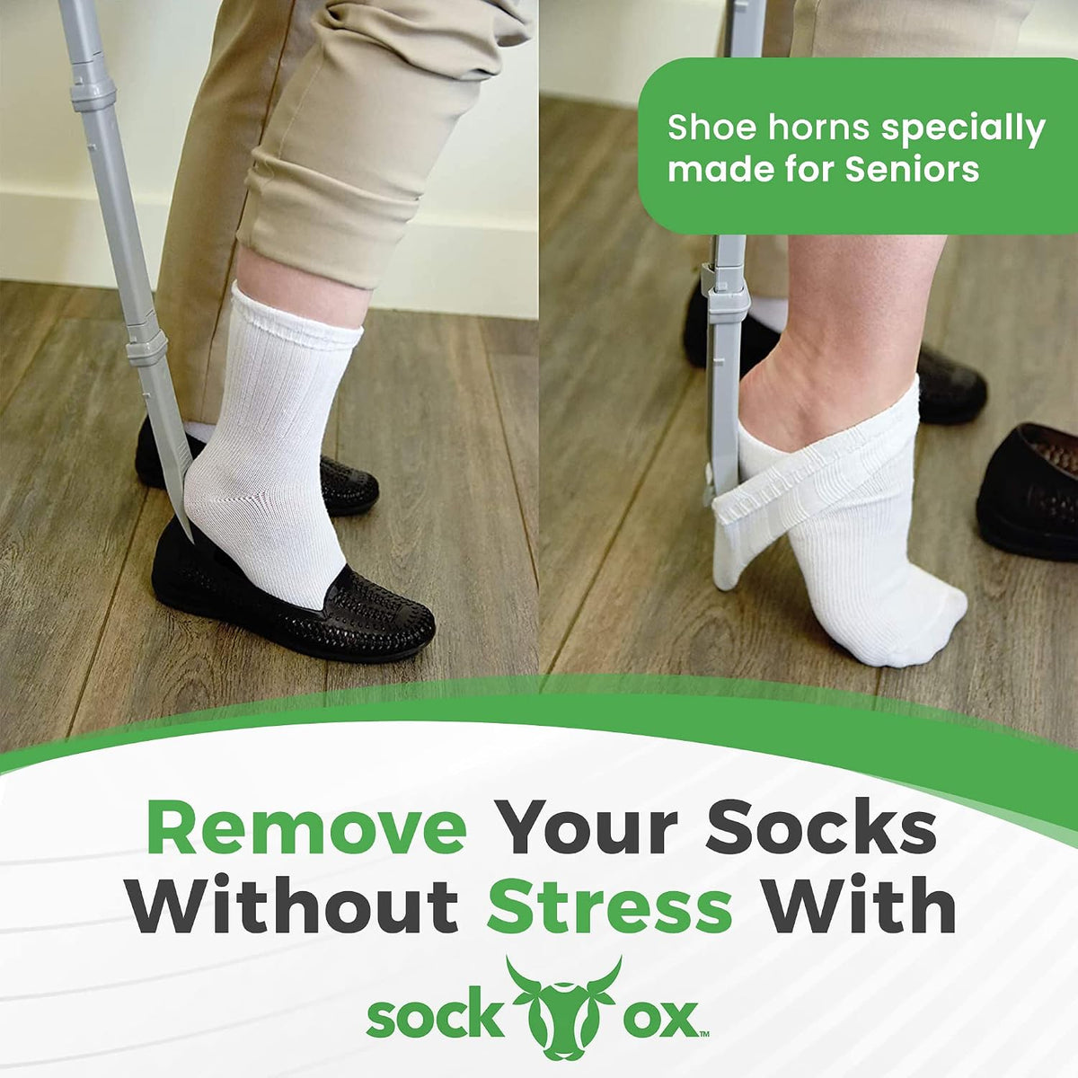 Adjustable Sock Aid with Remover Tool – No Bending Required