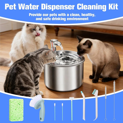 Pet Water Fountain Cleaning Kit - 10 Piece Professional Set
