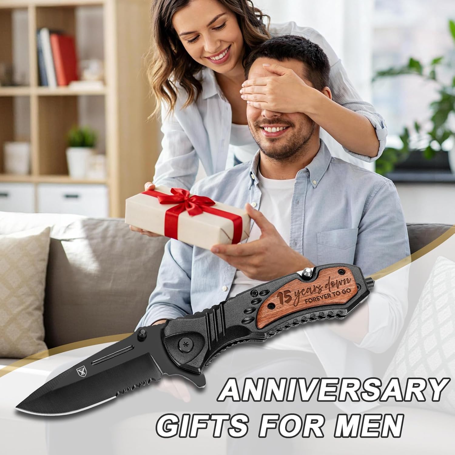 15th Anniversary Engraved Pocket Knife - Personalized Keepsake Gift