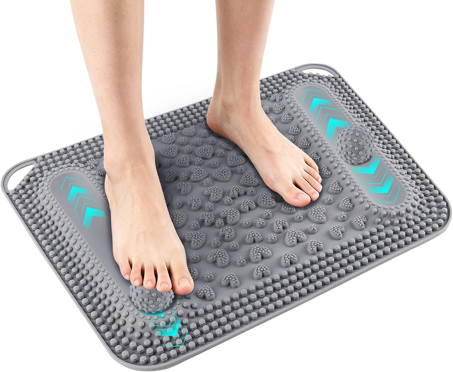 Silicone Foot Massage Mat with Acupressure Nodes & Massage Balls