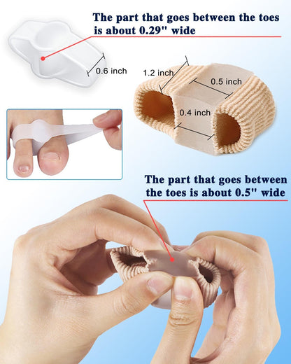 Toe Separators & Bunion Correctors - 4 or 8 Piece Set