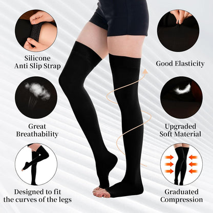 Thigh High Compression Stockings 20-30mmHg