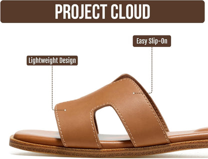Genuine Leather Sandals with Memory Foam Insole for Women
