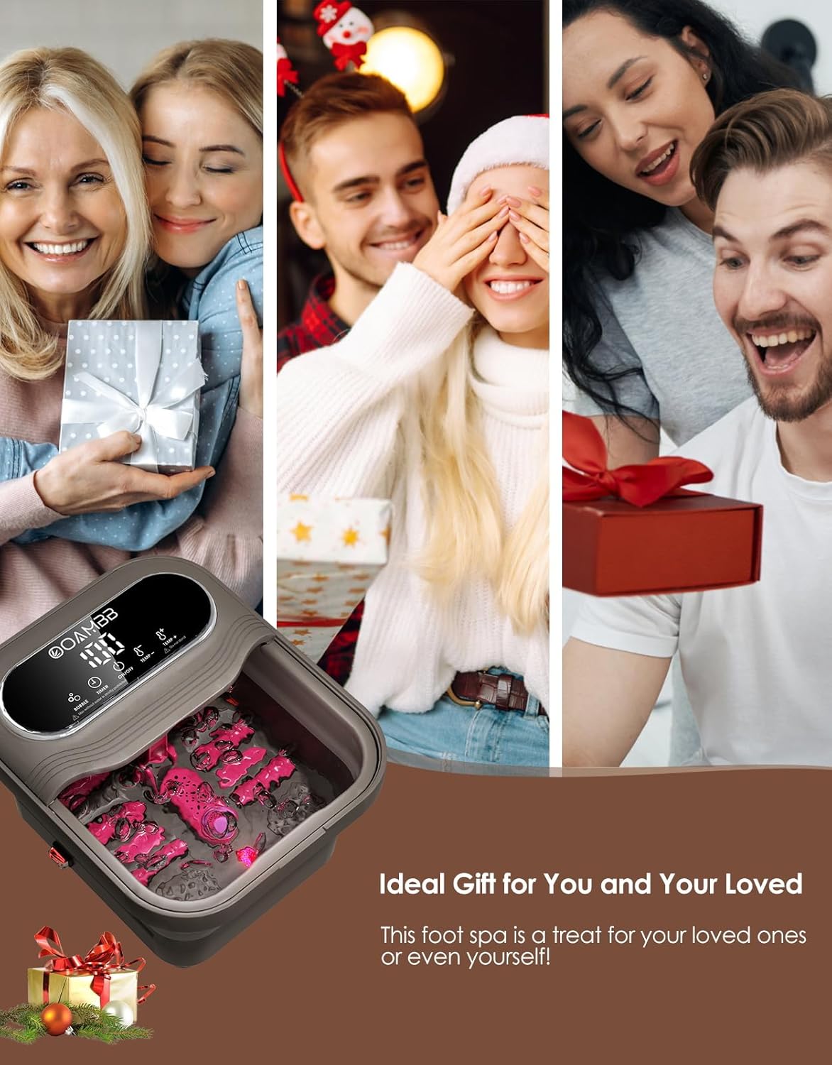 Collapsible Foot Spa with Heat, Bubbles & Massage Rollers