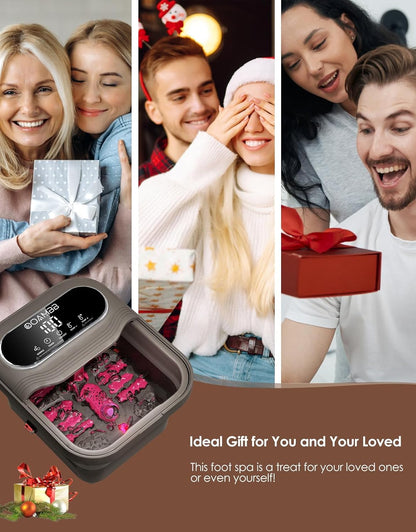 Collapsible Foot Spa with Heat, Bubbles & Massage Rollers