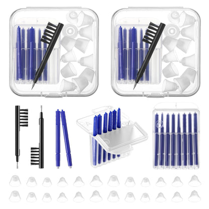 Hearing Amplifier Accessories Kit – Compatible with Audien Atom, Atom Pro & Atom 2 Hearing Amplifiers – Cleaning Tools Set with Silicone Domes (6 Sizes), Wax Guards, Brush, Screwdriver & Carry