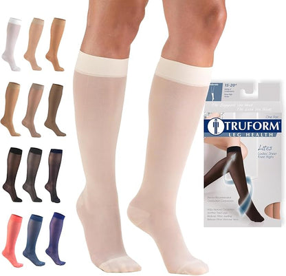 Sheer Compression Stockings 15-20 mmHg Knee High for Women