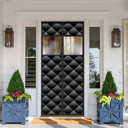 Magnetic Thermal Insulated Door Curtain with Detachable Windows