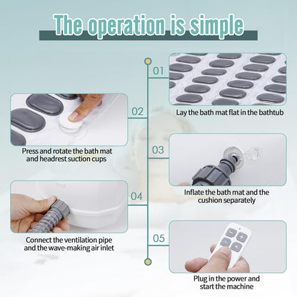 Transform Your Bathtub into a Spa Oasis with the Upgraded 2.0 Bubble Bath Mat - Ultimate Relaxation with Electric Bubble Massage and Remote Control