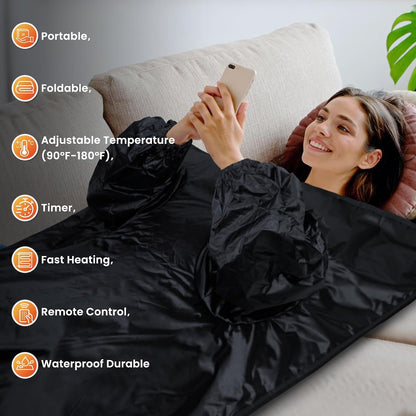 Portable Infrared Sauna Blanket with Remote & Timer | Home Spa
