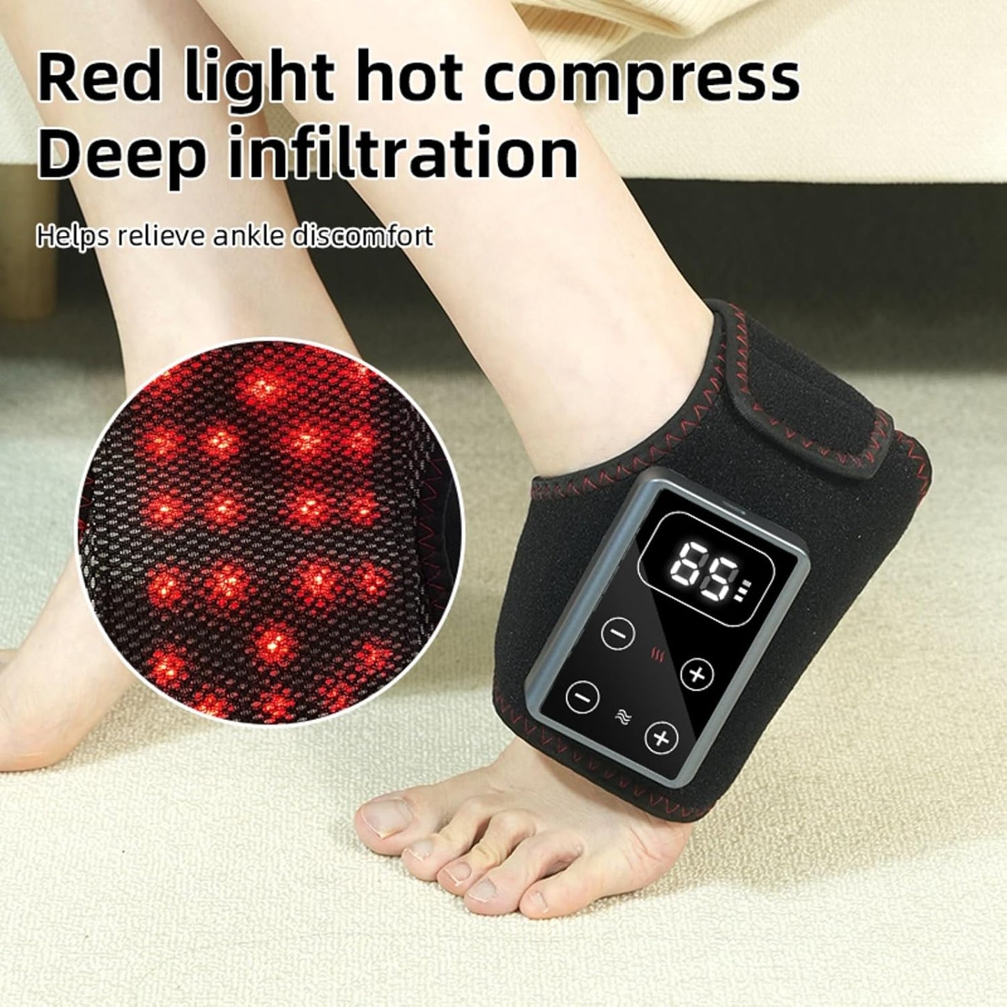 Cordless Foot Massager with Red Light Therapy & Heat