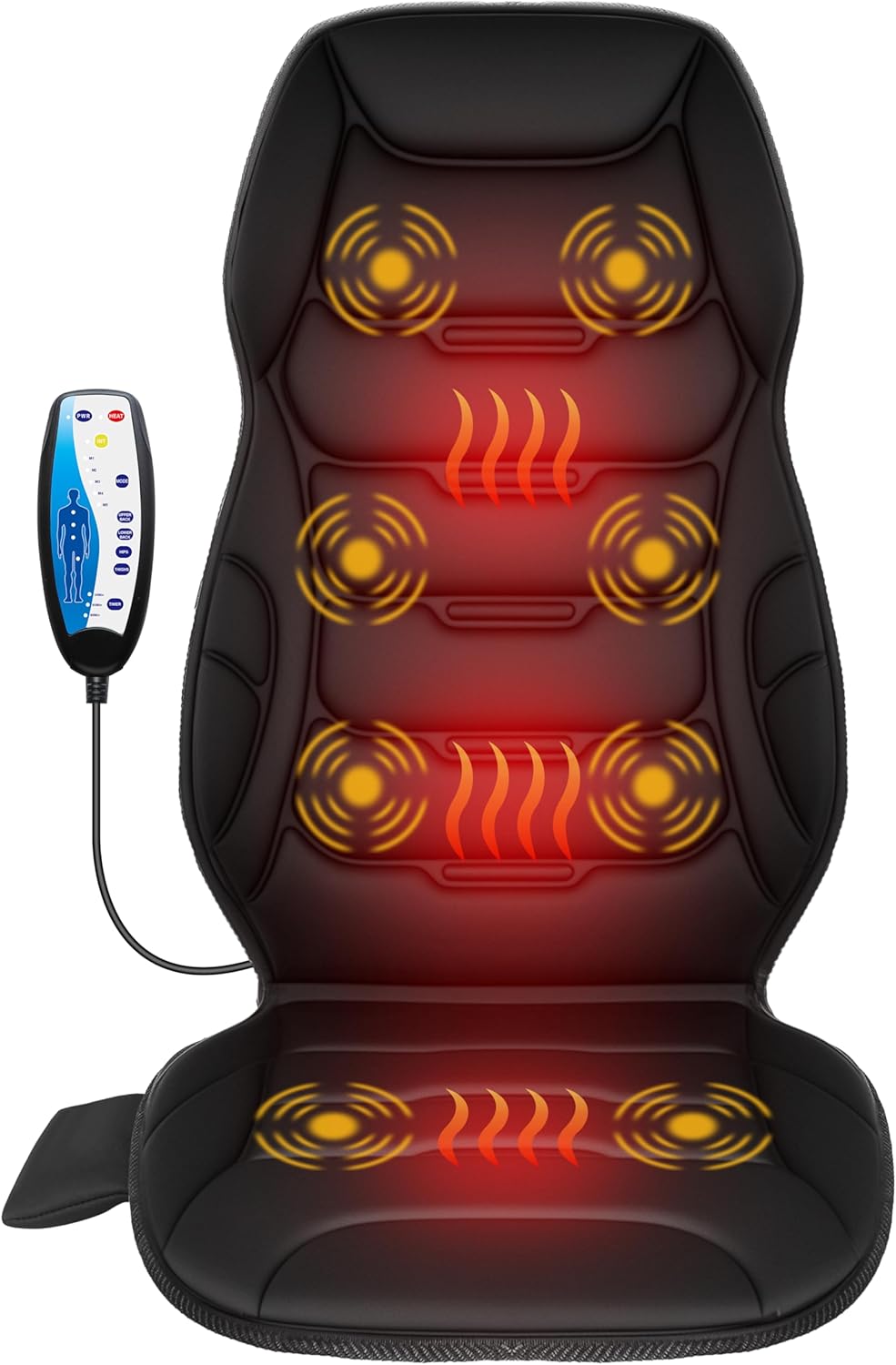 Heated Massage Seat Cushion with Vibration & 8 Nodes