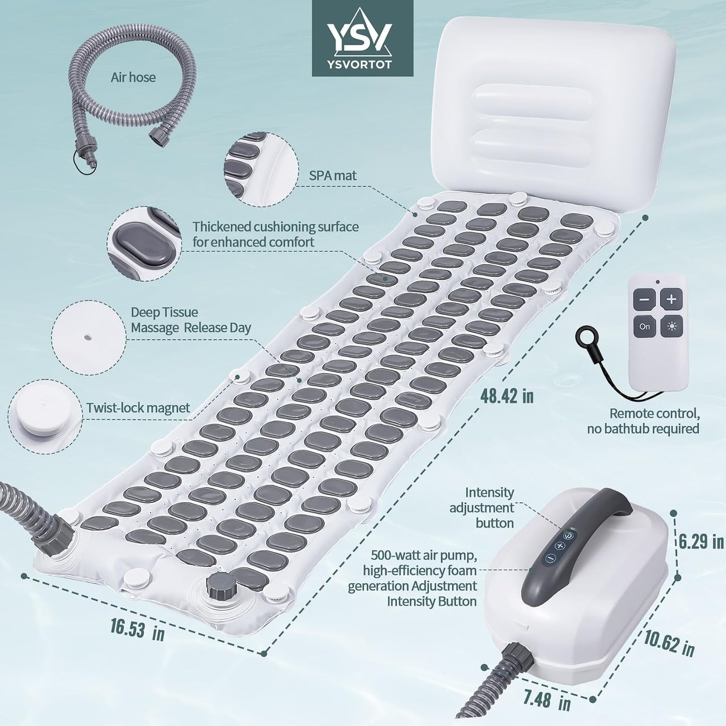 Transform Your Bathtub into a Spa Oasis with the Upgraded 2.0 Bubble Bath Mat - Ultimate Relaxation with Electric Bubble Massage and Remote Control