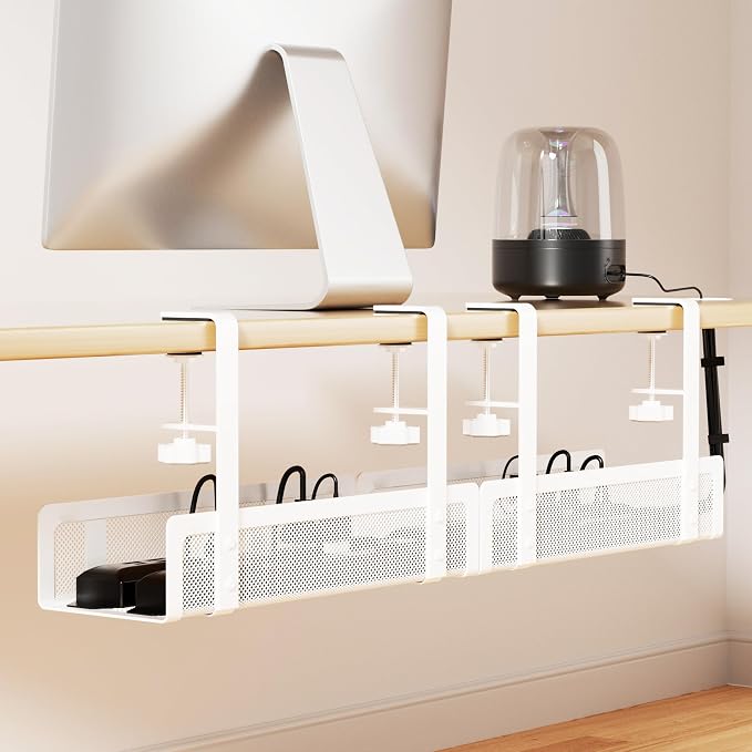 Under Desk Cable Management Tray - No Drill Wire Organizer