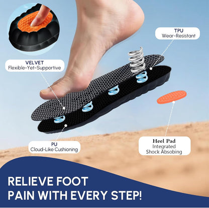 4D Cloud Memory Foam Insoles - Arch Support & Shock Absorption