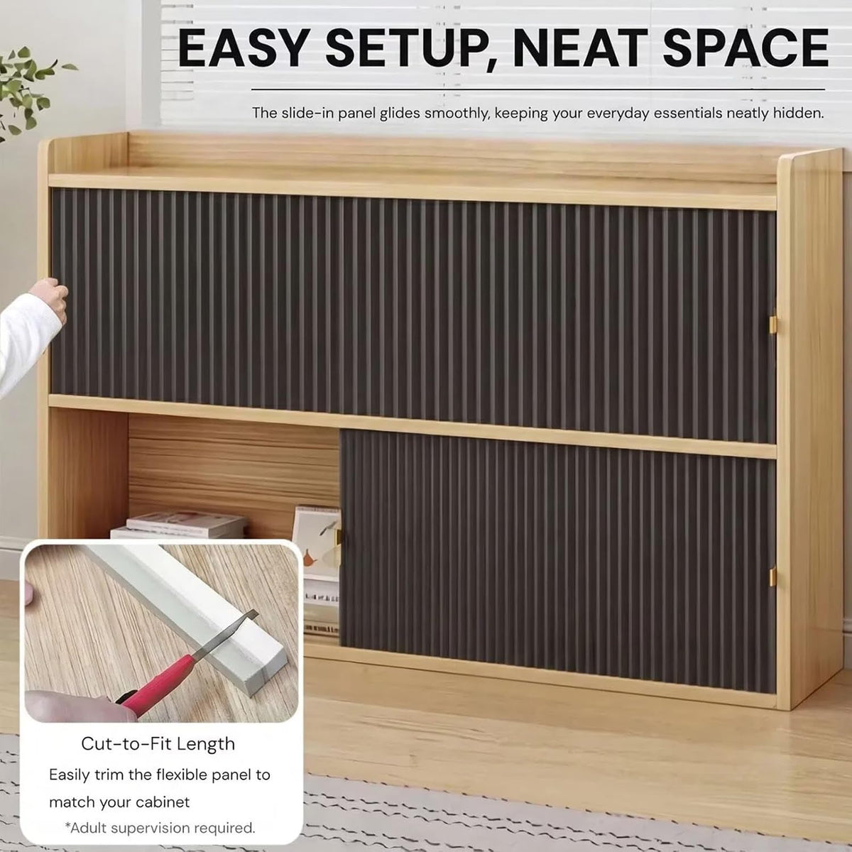 Magnetic Folding Privacy Screen for Shelves & Cabinets
