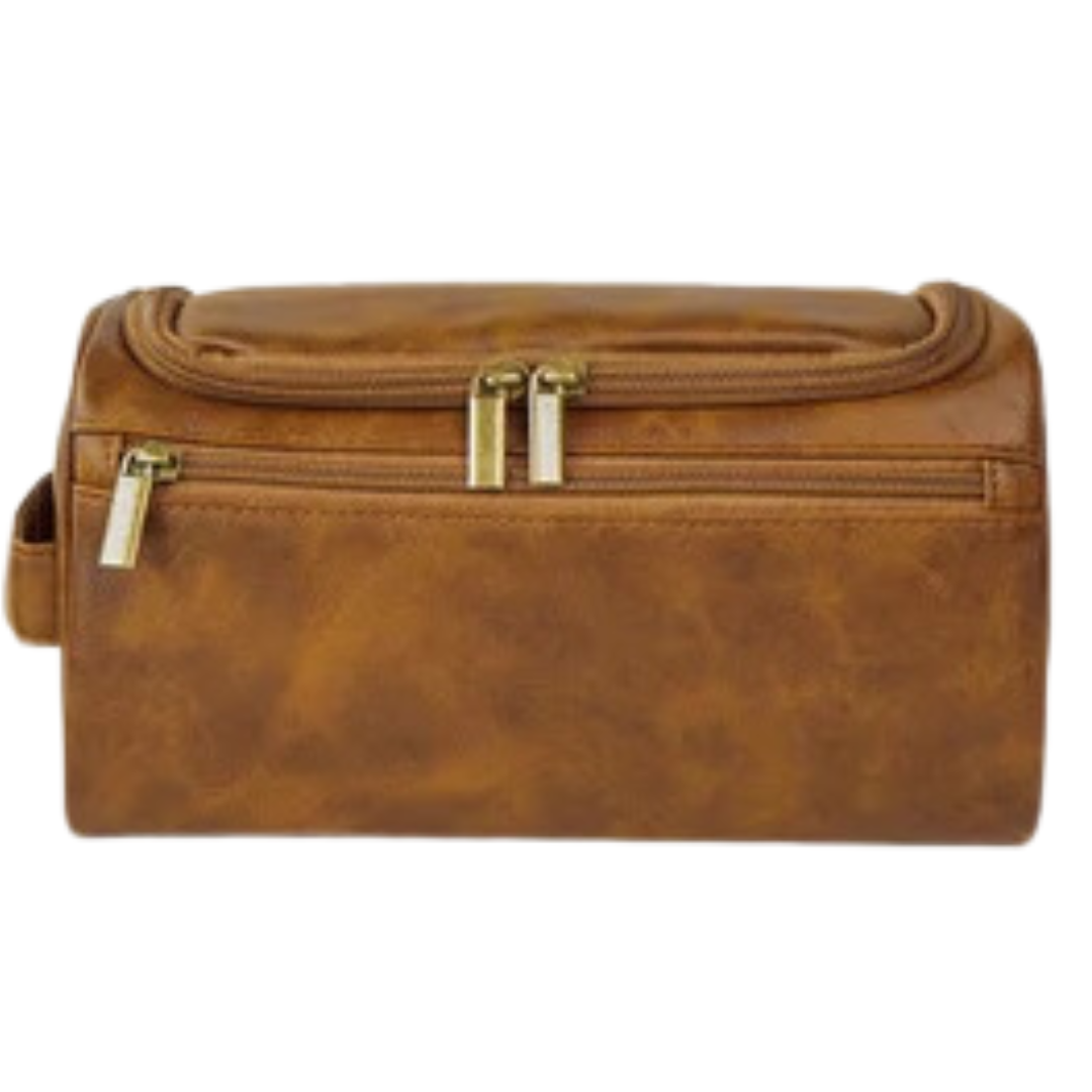 Personalized Men's Leather Toiletry Bag