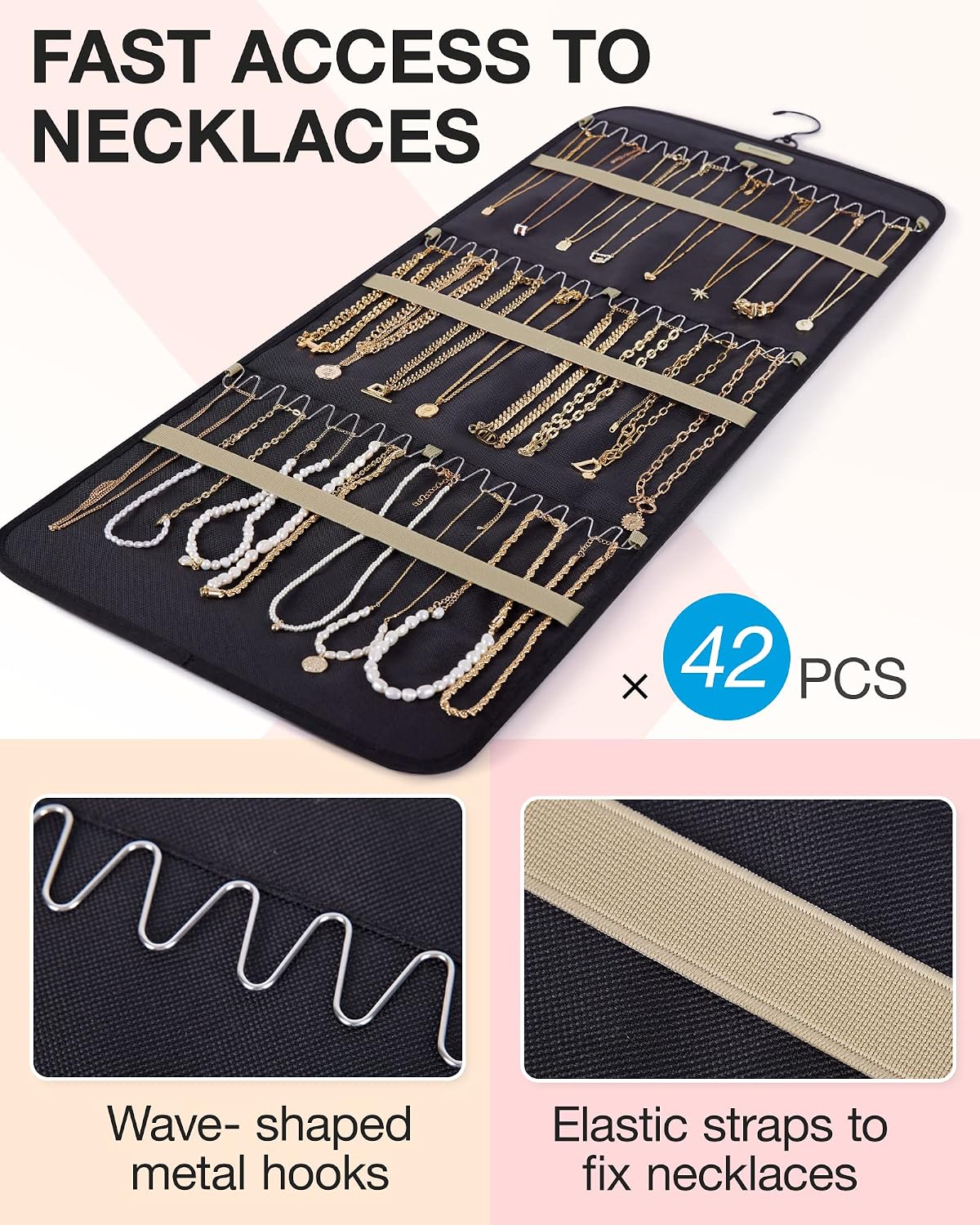 Dual-Sided Hanging Jewelry Organizer | Necklace & Earring Storage